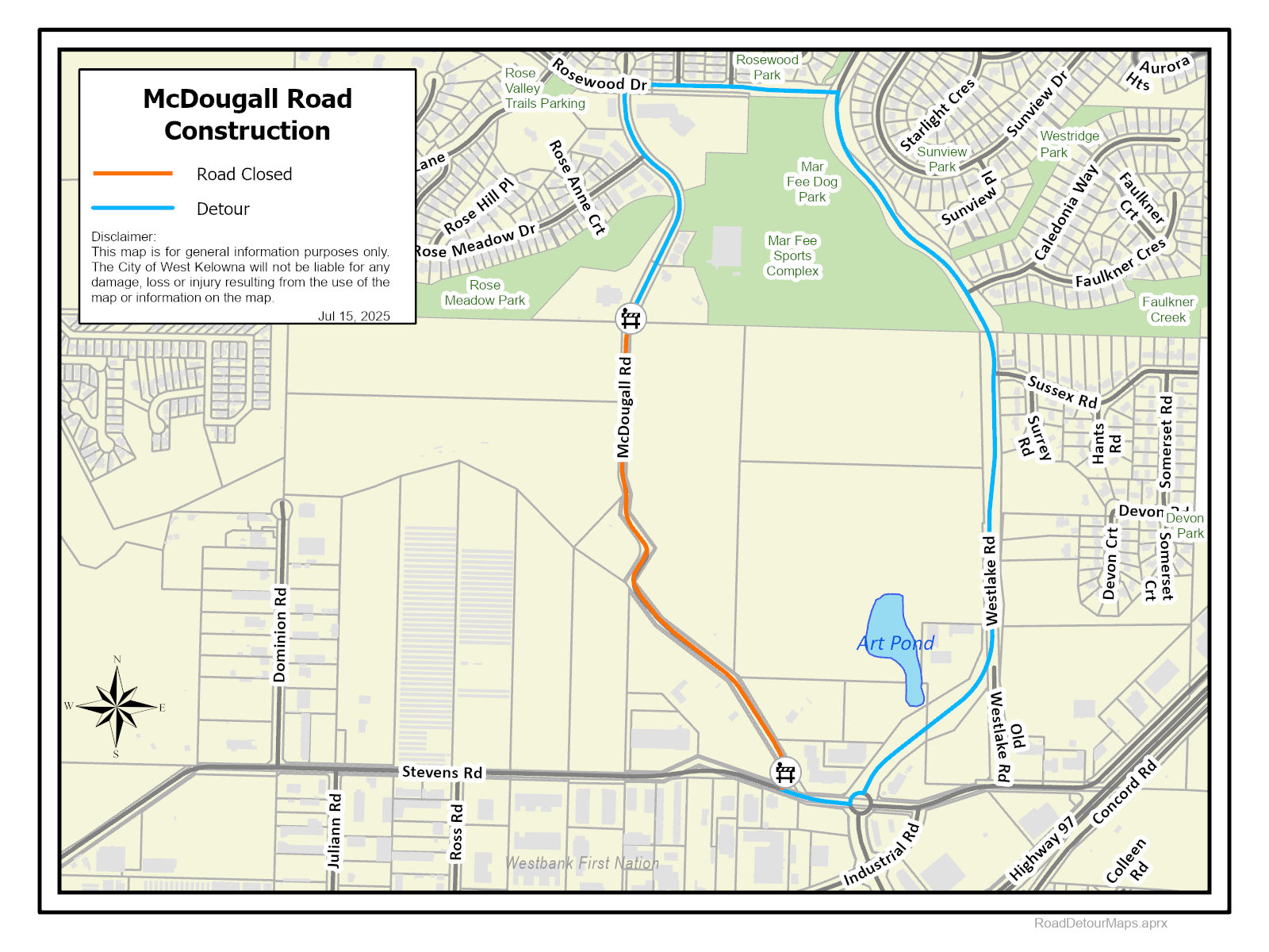 McDougall Road closure map McDougall Road closure map