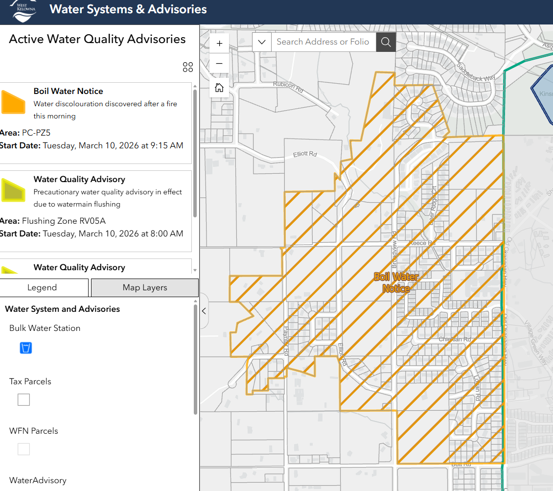 Map of affected area Map of affected area