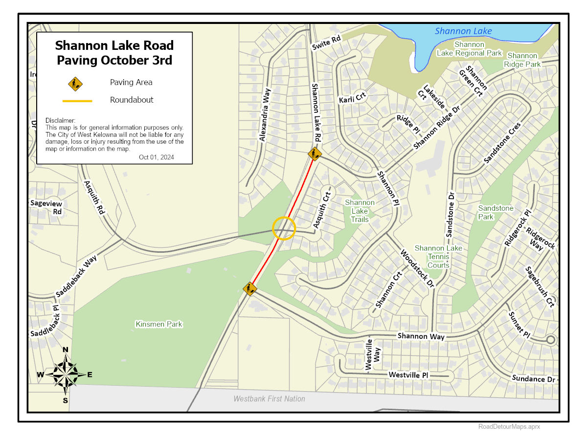 Shannon Lake Map October 3