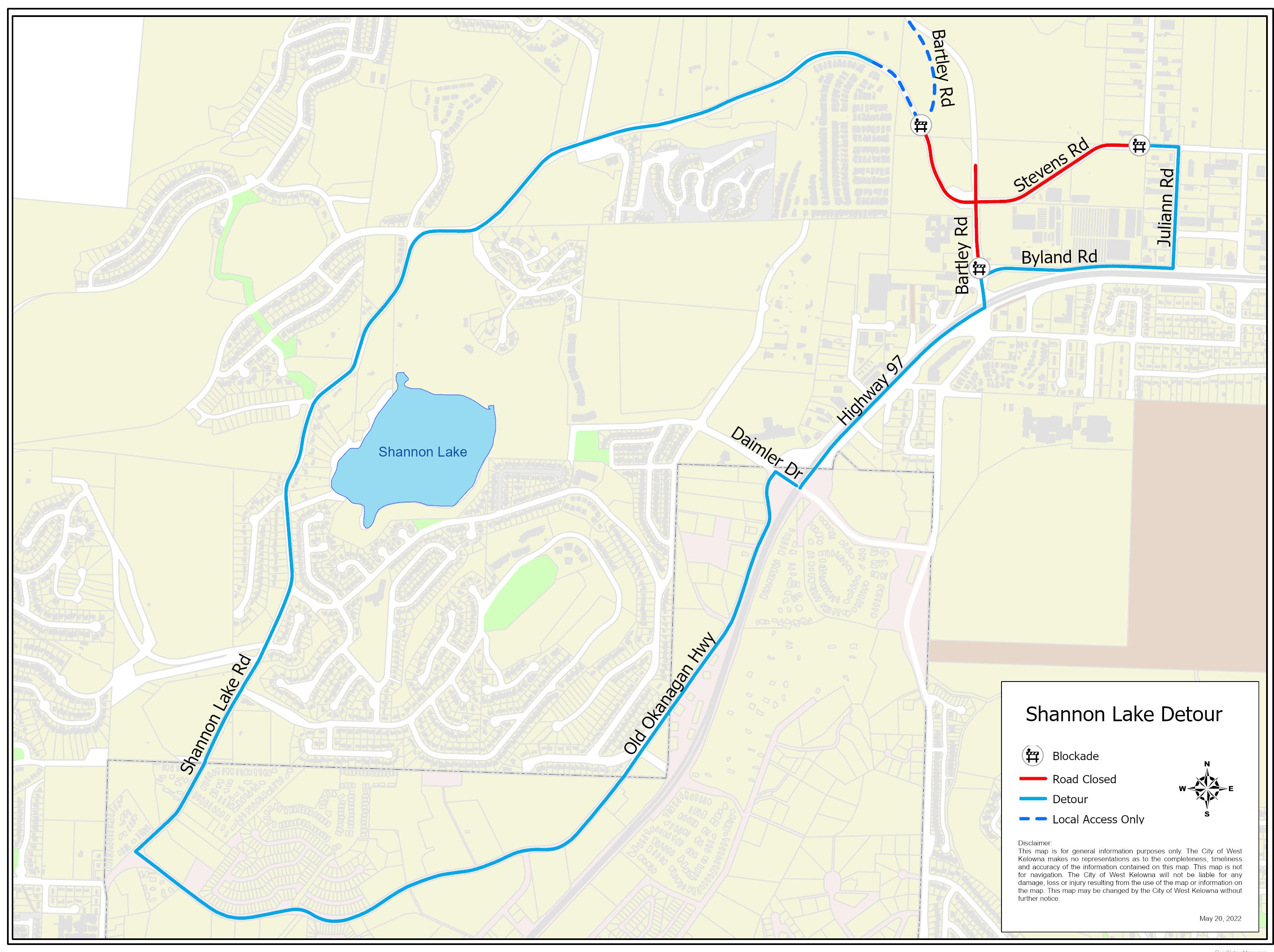 Road closure map